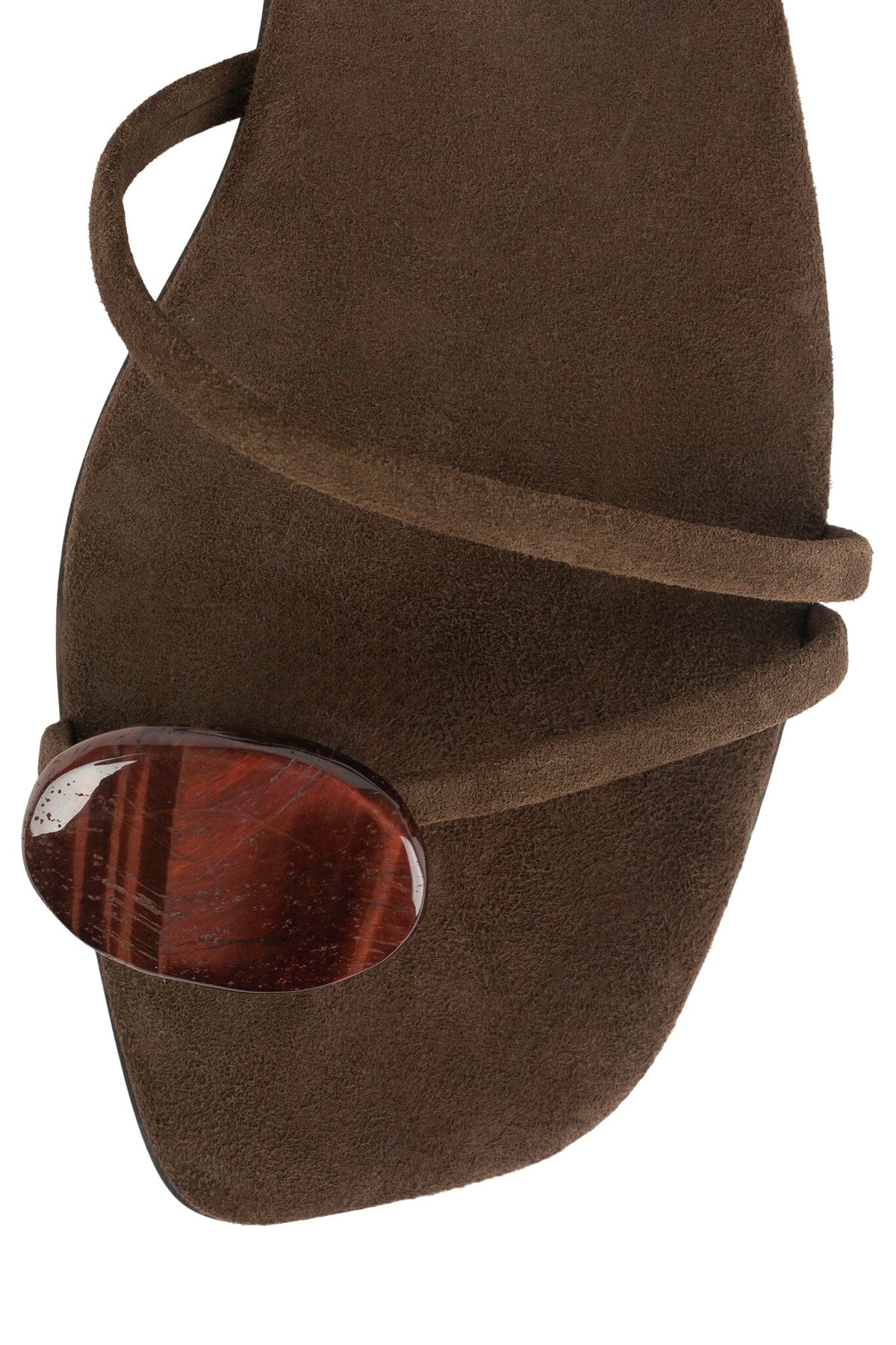 LUNARA Jeffrey Campbell Flat Sandal Brown Suede Combo