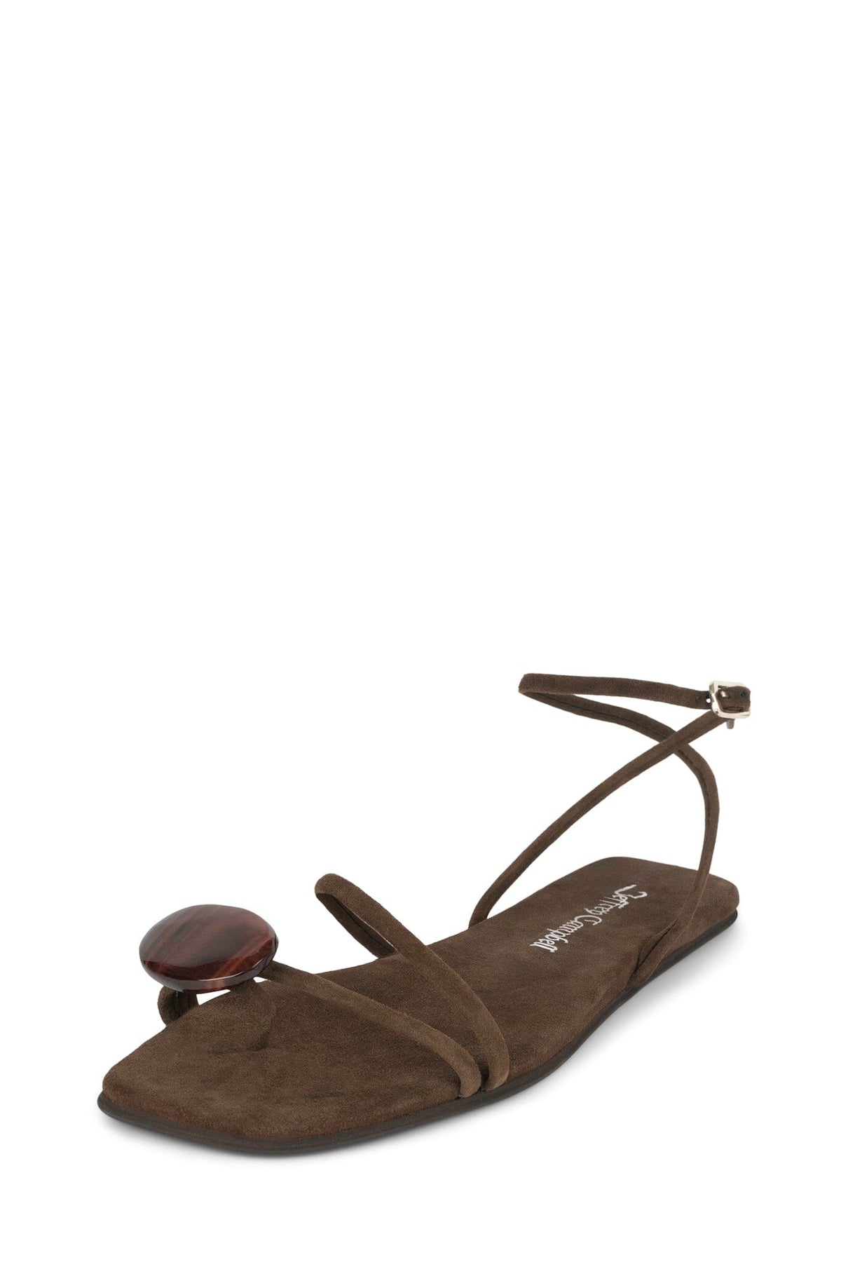 LUNARA Jeffrey Campbell Flat Sandal Brown Suede Combo _hover