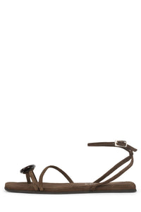 LUNARA Jeffrey Campbell Flat Sandal Brown Suede Combo