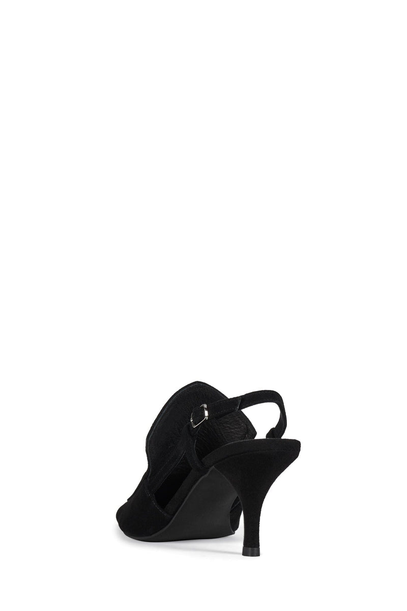 LYRE Jeffrey Campbell Heeled Slingback Pump Black Suede