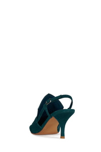 LYRE Jeffrey Campbell Heeled Slingback Pump Turquoise Suede
