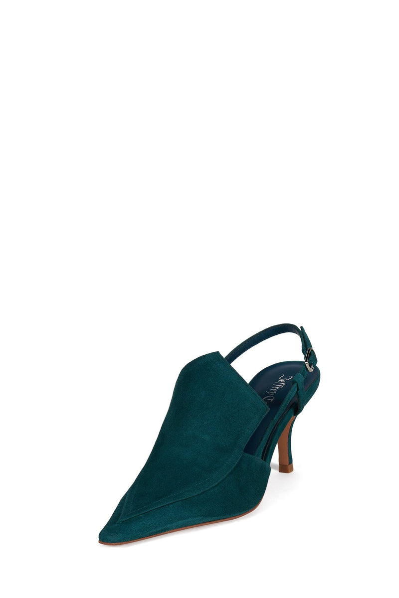 LYRE Jeffrey Campbell Heeled Slingback Pump Turquoise Suede
_hover