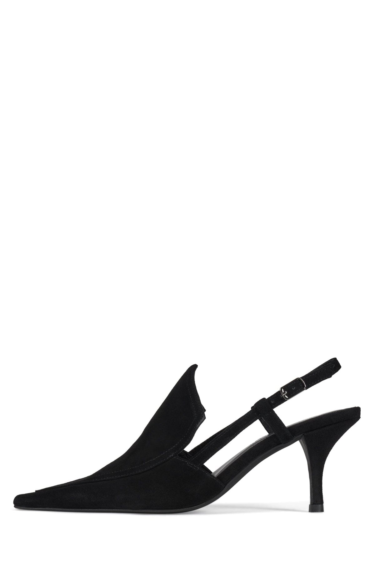 LYRE Jeffrey Campbell Heeled Slingback Pump Black Suede