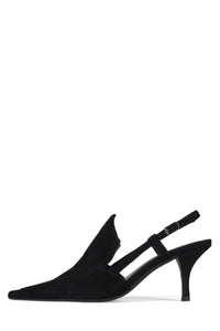 LYRE Jeffrey Campbell Heeled Slingback Pump Black Suede