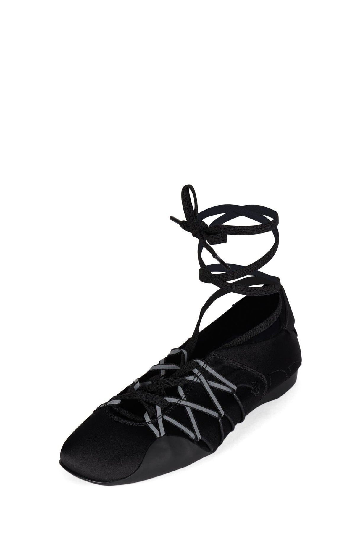 M-V-P Jeffrey Campbell Sport Ballerina Black Satin