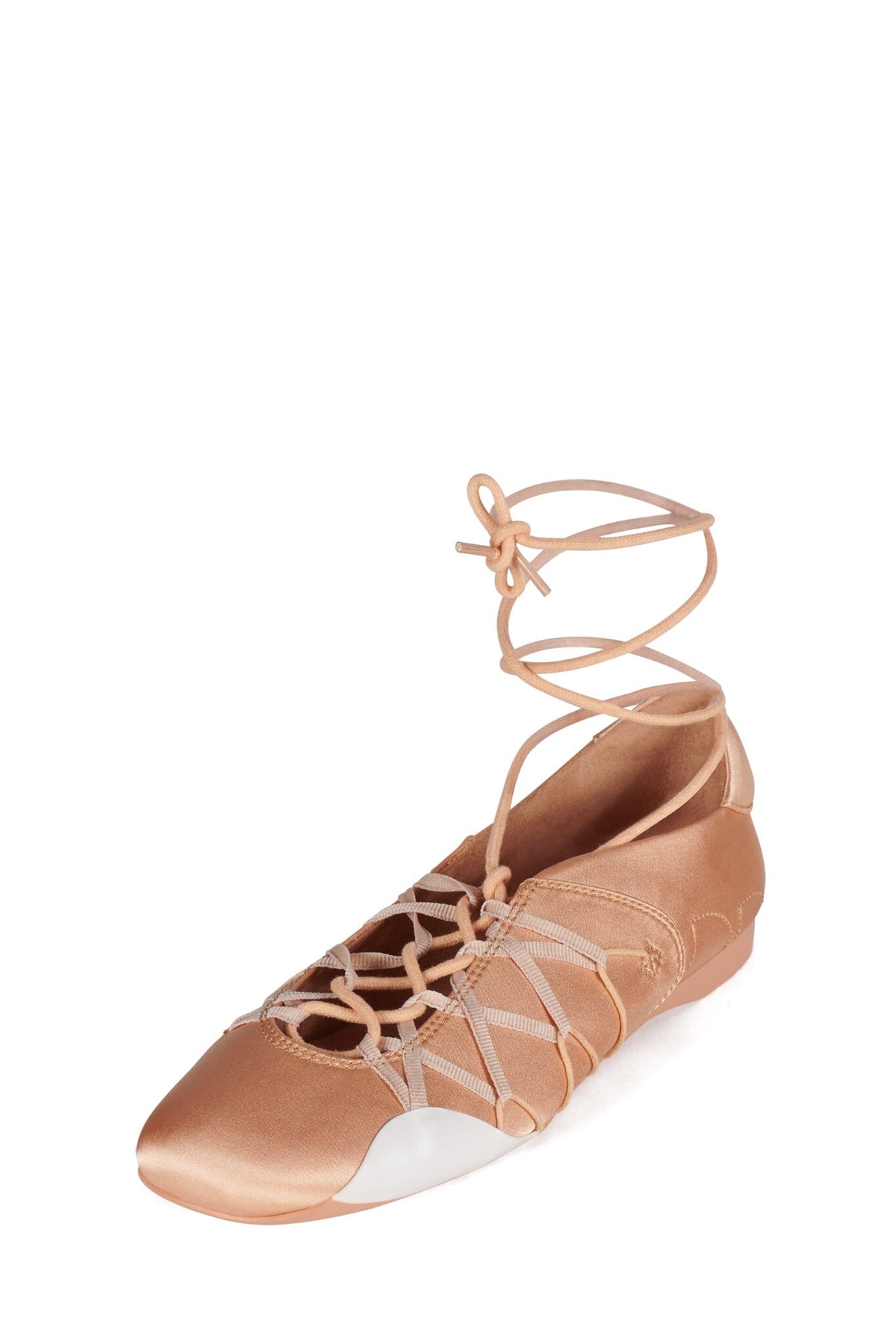 M-V-P Jeffrey Campbell Sport Ballerina Peach Satin