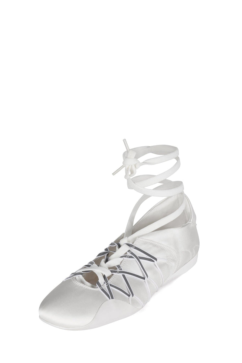 M-V-P Jeffrey Campbell Sport Ballerina White Satin