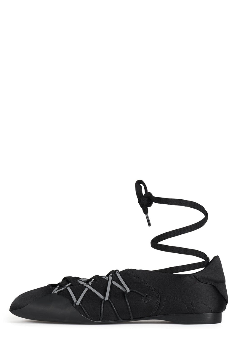 M-V-P Jeffrey Campbell Sport Ballerina Black Satin