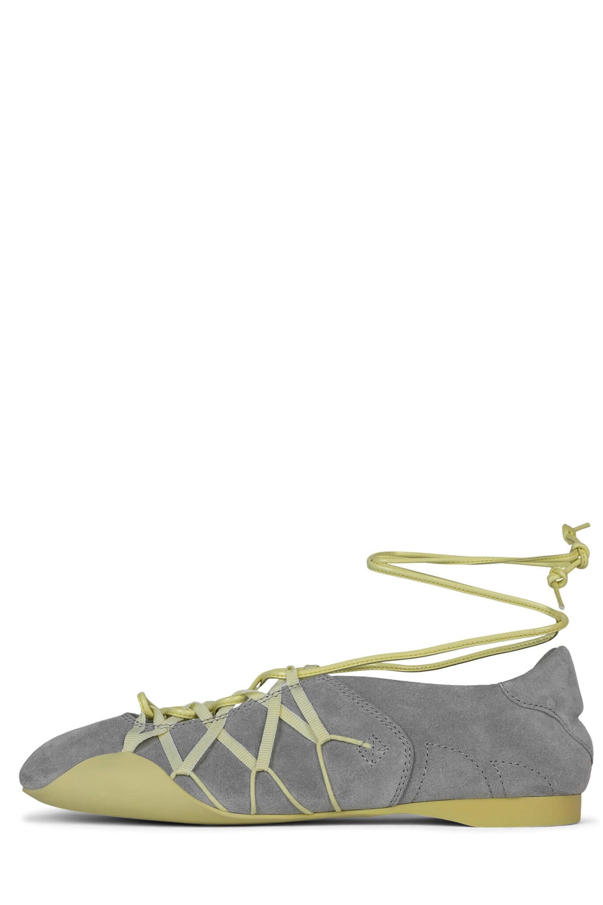 M-V-P Flat DV Grey Suede Neon Yellow Combo 6 