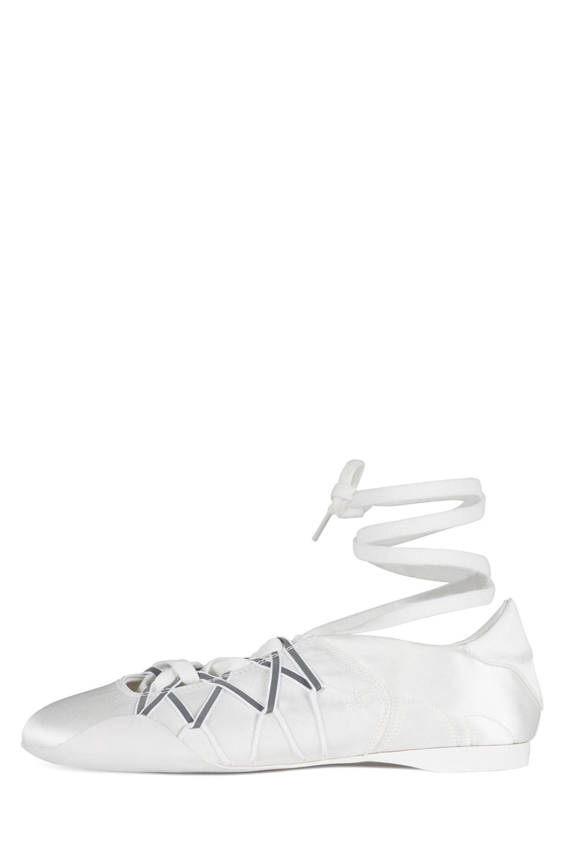 M-V-P Jeffrey Campbell Sport Ballerina White Satin