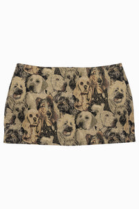 MAISY SKIRT Jeffrey Campbell Mini Skirt Dog Print Tapestry
