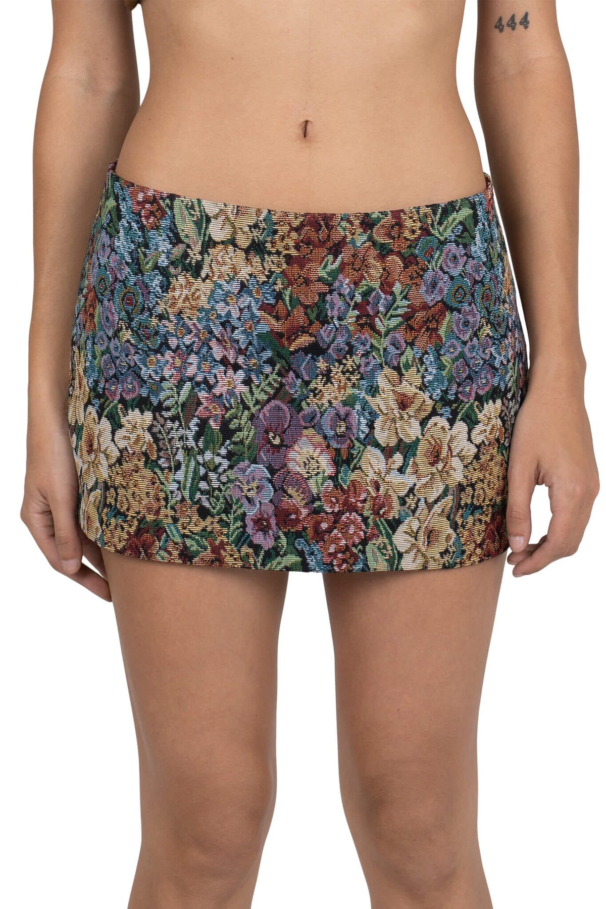MAISY SKIRT Jeffrey Campbell Mini Skirt Multi Floral Tapestry