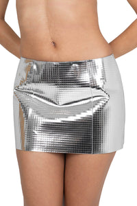MAISY SKIRT Jeffrey Campbell Mini Skirt Silver Grid