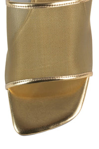 MALININ Jeffrey Campbell Heeled Sandals Gold Mesh