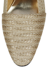 MANTRA Jeffrey Campbell Loafer Pump Gold Brocade