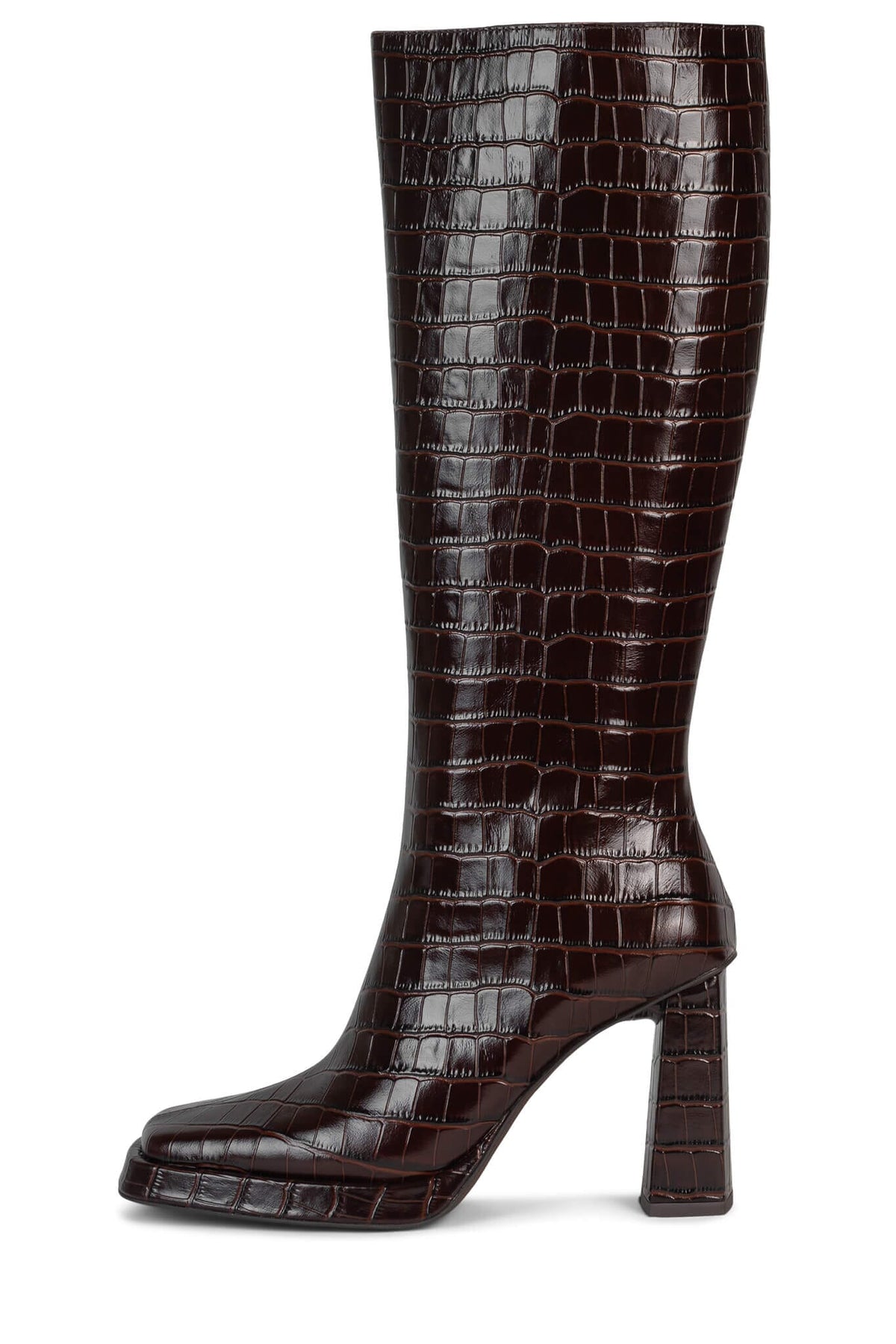 MAXIMAL-3 Platform Knee-High Boot Brown Croco