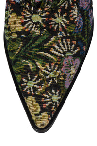 MAYSVILLE Jeffrey Campbell Heeled Boot Black Floral Tapestry