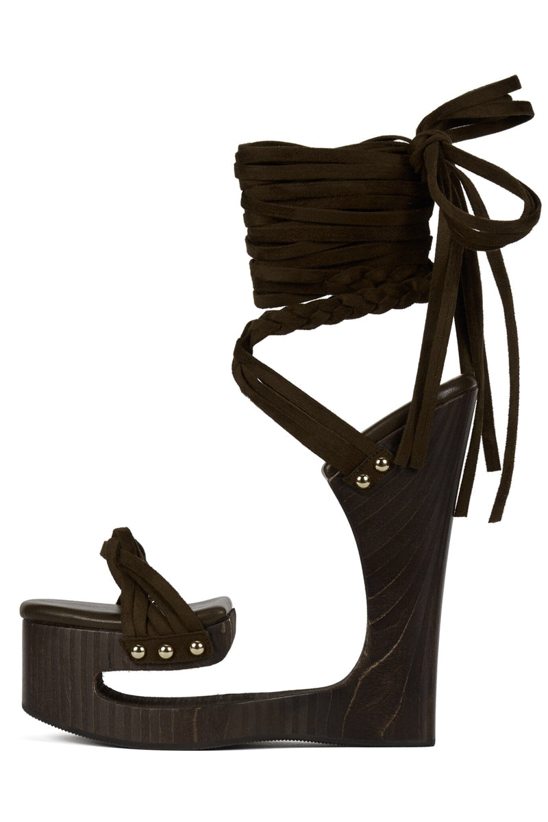 MAZES Platform Sandal DV Brown Suede Brown 6 