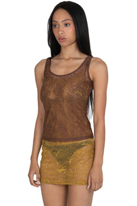 MELODIOUS Jeffrey Campbell Top Brown