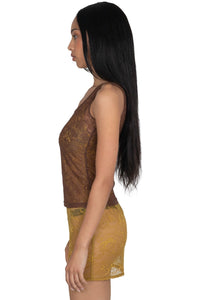 MELODIOUS Jeffrey Campbell Top Brown