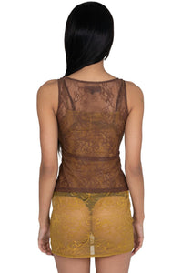 MELODIOUS Jeffrey Campbell Top Brown _hover