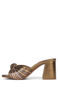 MELONGER-3 Jeffrey Campbell Heeled Sandal Bronze Pewter Metallic Combo