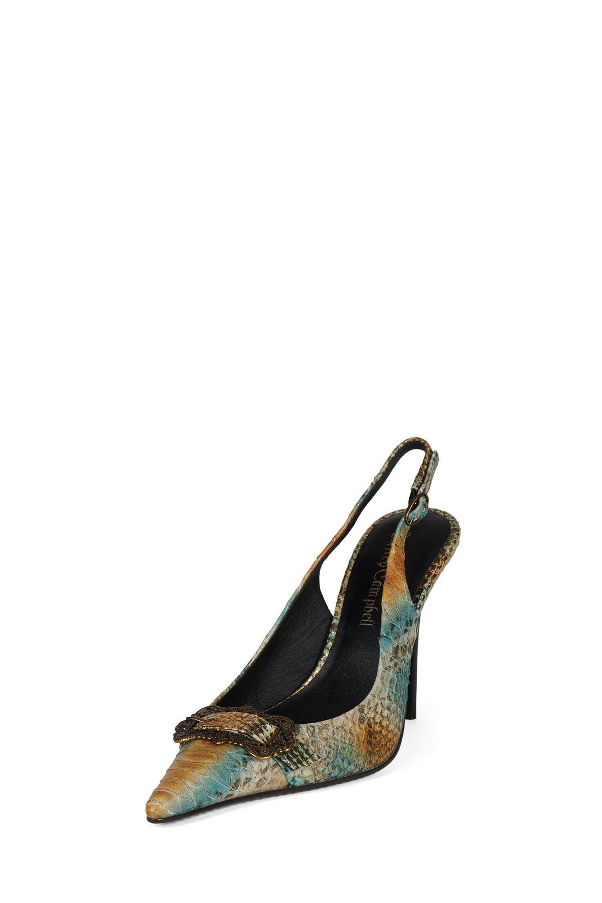 MEMENTO Slingback Heel Blue Multi Snake _hover
