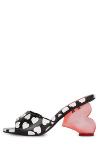 MI-AMOR Heeled Sandal HS Black Wht Polkadot Pt Red 6 