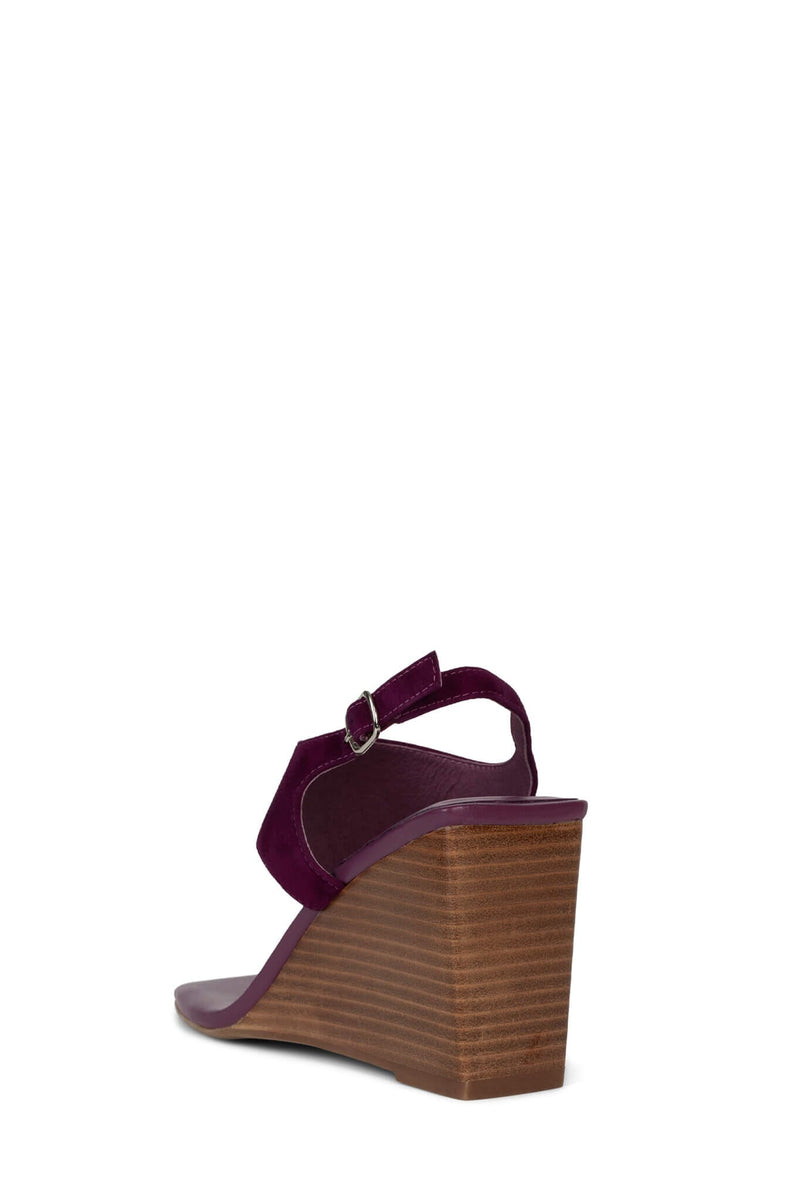 MIDSUMMER Jeffrey Campbell Stacked Slingbacks Purple Suede Tan Stack