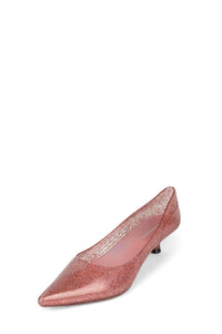 MILLENNI Jeffrey Campbell Heeled Jellies Pink Iridescent Glitter