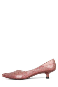 MILLENNI Jeffrey Campbell Heeled Jellies Pink Iridescent Glitter