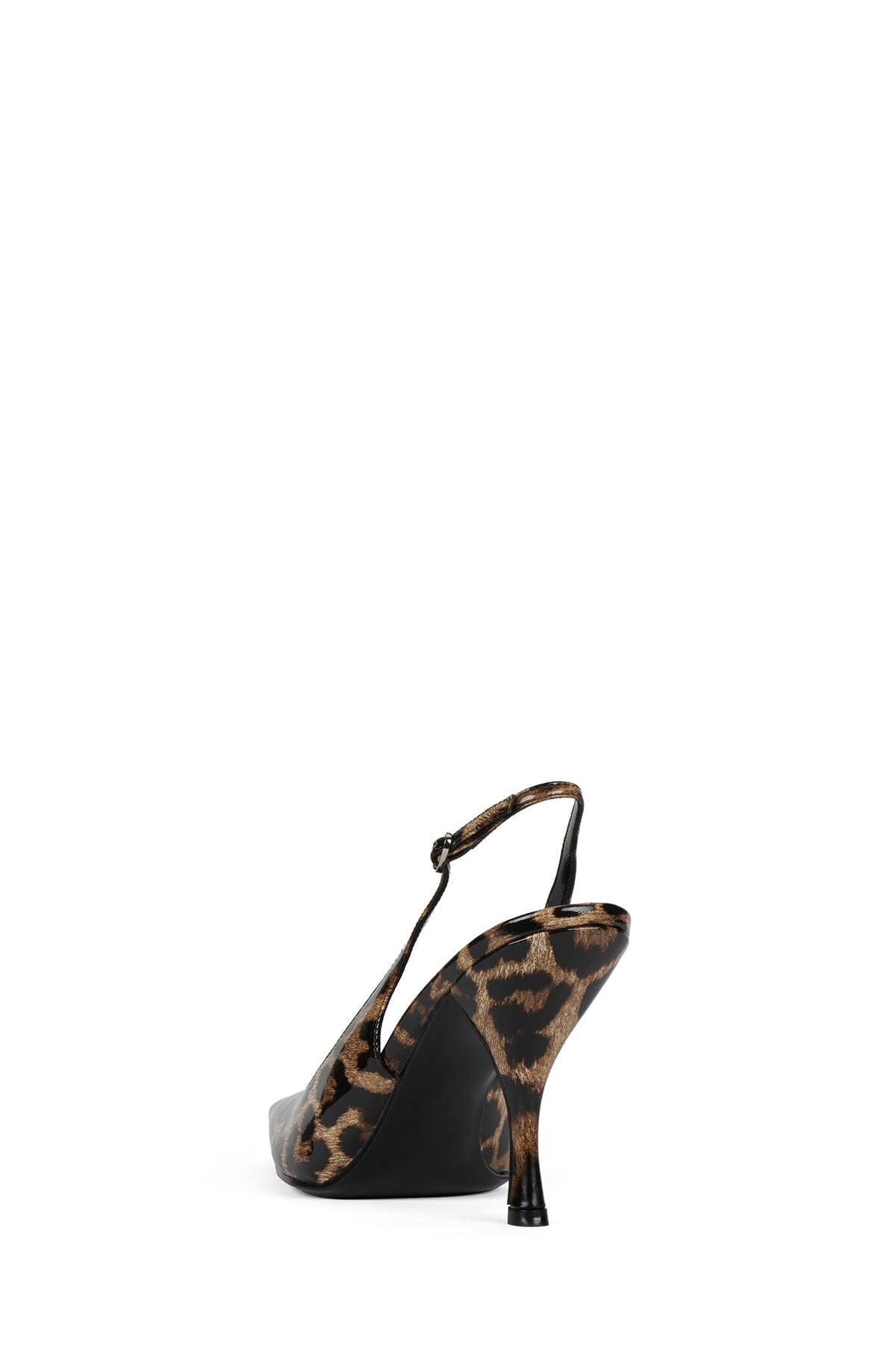 MILLY Slingback Heel Tan Leopard Patent