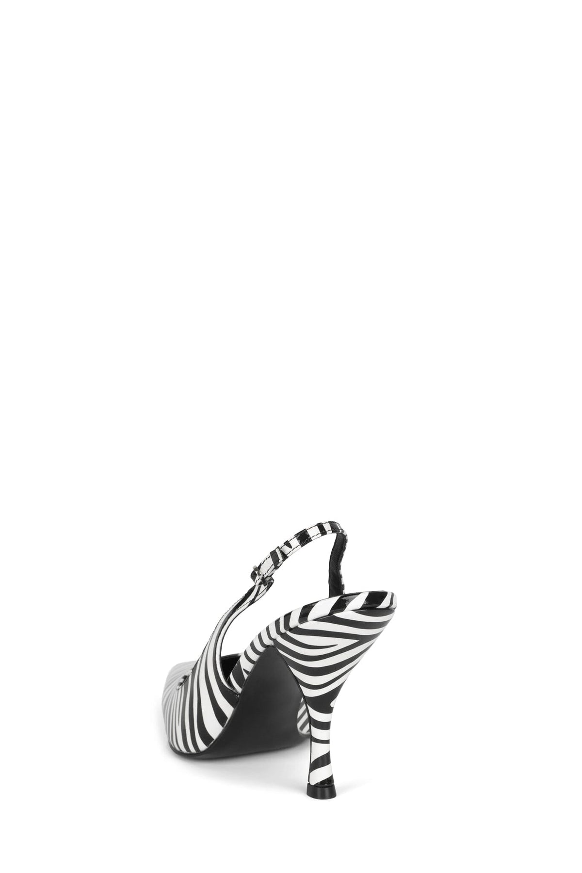 MILLY Slingback Heel Black White Zebra Patent 