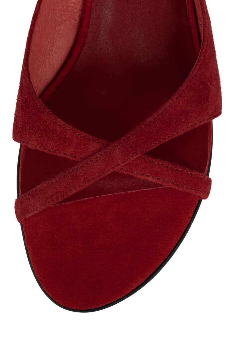 MISTIE Jeffrey Campbell Strappy Sandals Dusty Red Suede