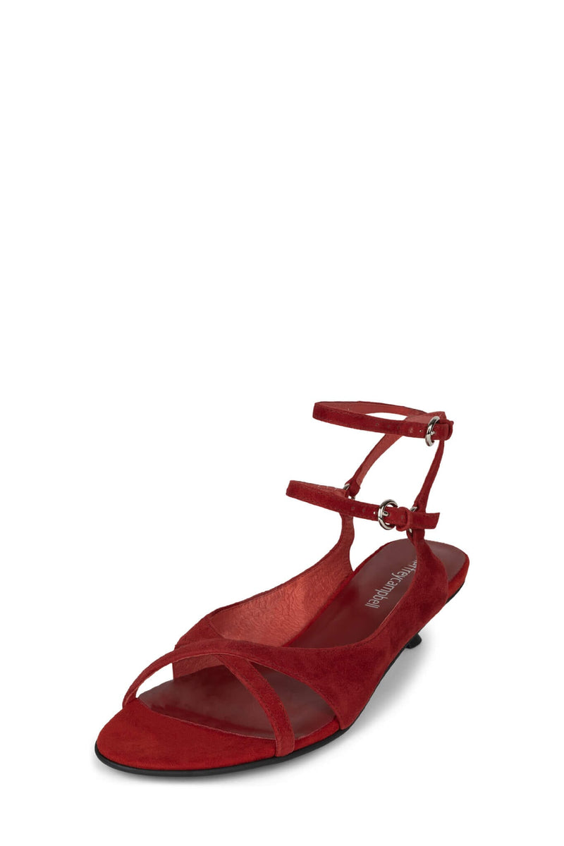 MISTIE Jeffrey Campbell Strappy Sandals Dusty Red Suede