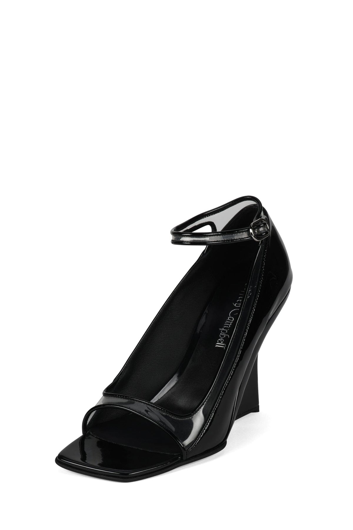 MOLECULAR Jeffrey Campbell Wedge Sandal Black Patent _hover
