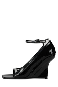 MOLECULAR Jeffrey Campbell Wedge Sandal Black Patent