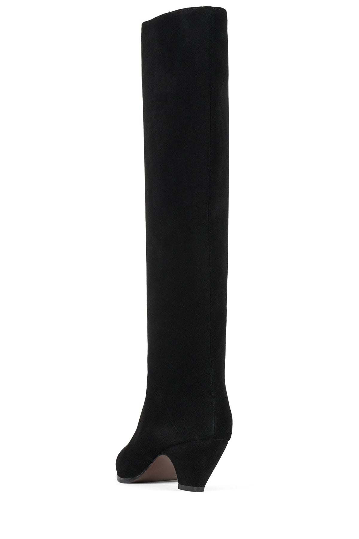 MONMOUTH Heeled Knee-High Boot Black Suede