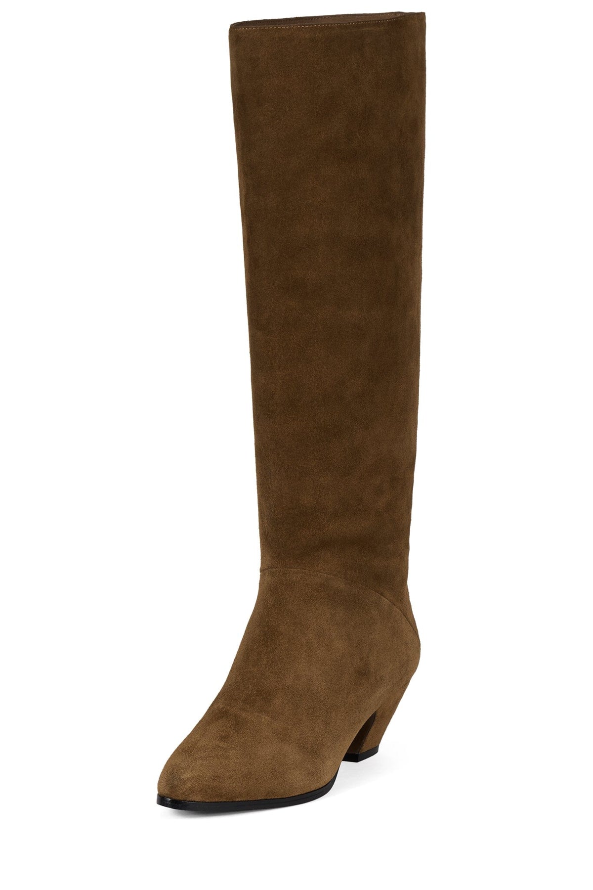 MONMOUTH Heeled Knee-High Boot Brown Suede _hover