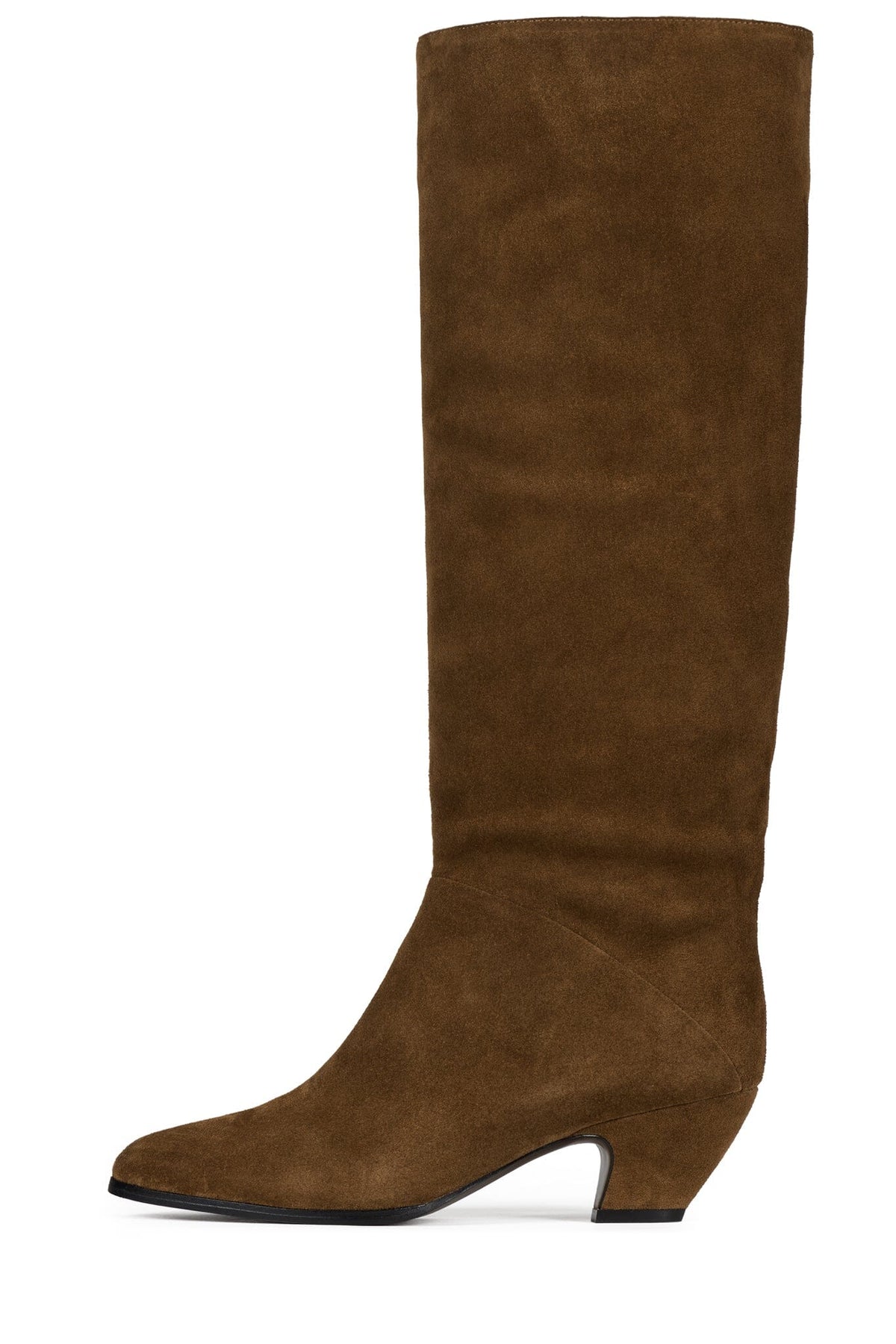 MONMOUTH Heeled Knee-High Boot Brown Suede