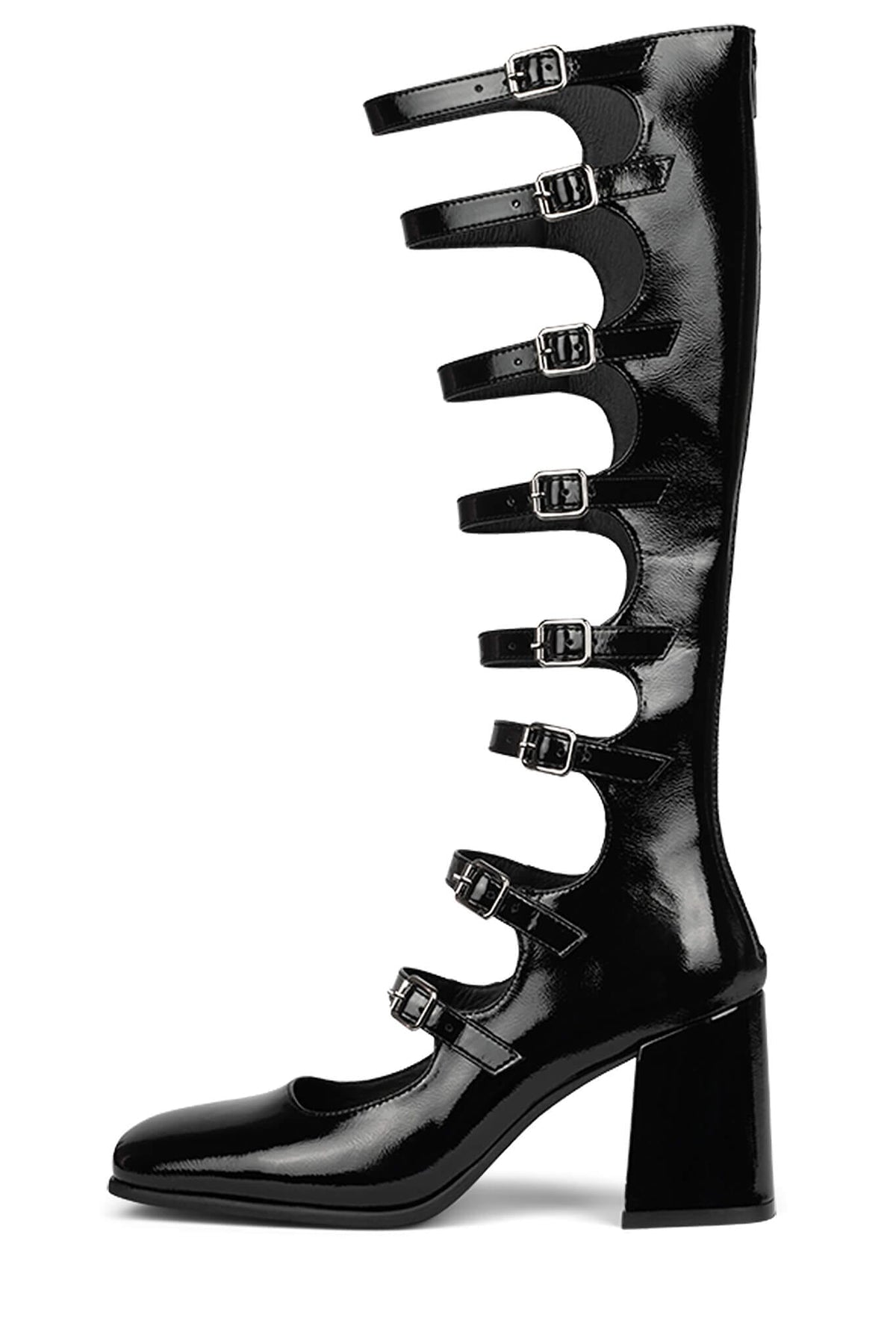 MONSIEUR Mary-Jane ST Black Crinkle Patent 5 