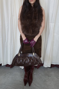 MOTHERSHIP Jeffrey Campbell Ruched Handbag Brown