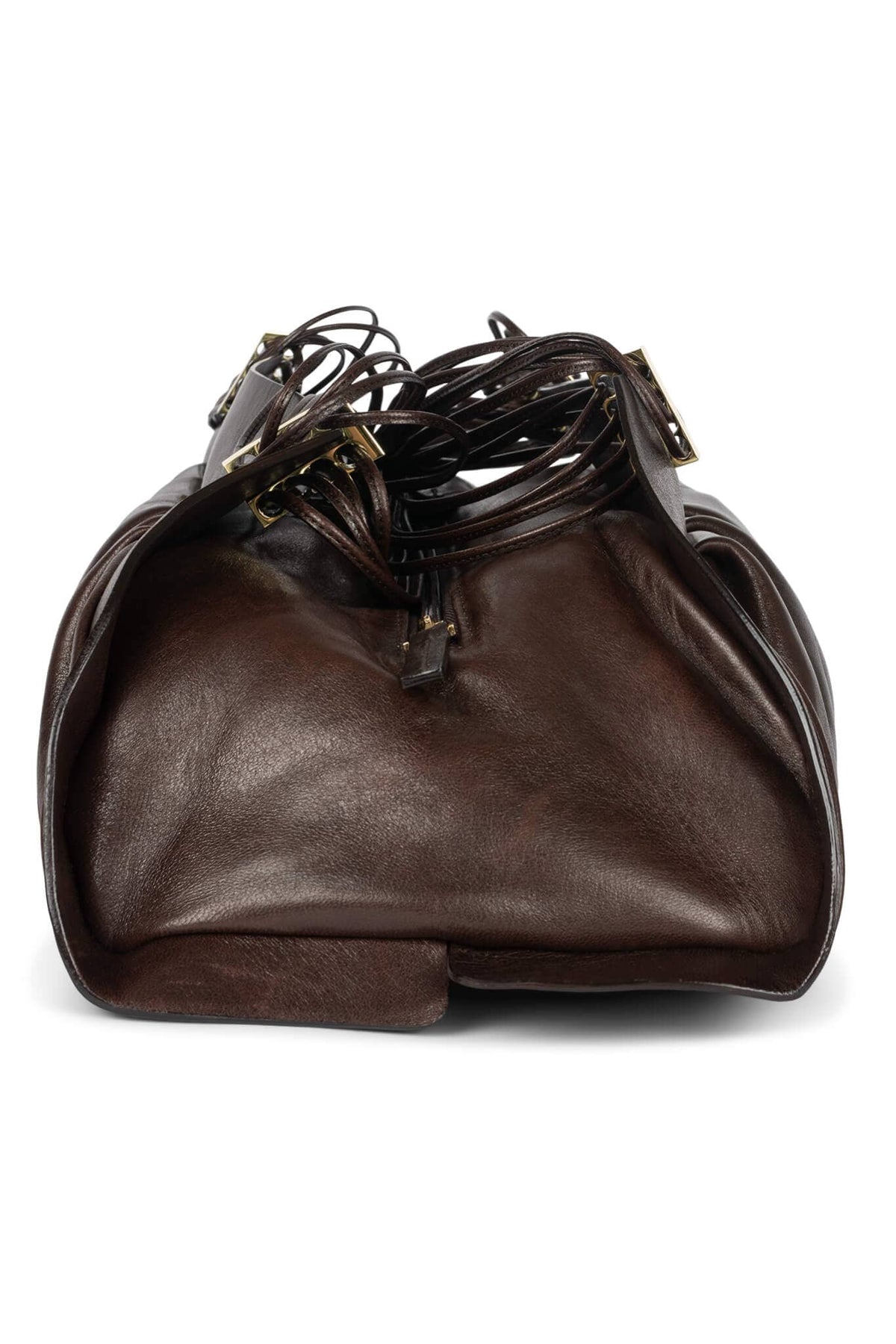 MOTHERSHIP Jeffrey Campbell Ruched Handbag Brown