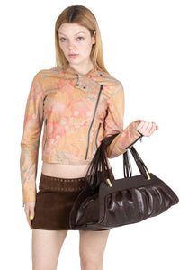 MOTHERSHIP Jeffrey Campbell Ruched Handbag Brown
_hover