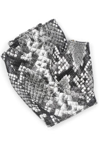 MOTO-MAMI Jeffrey Campbell Moto-Inspire Gloves White Grey Python