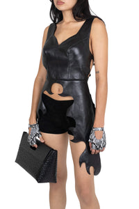 MOTO-MAMI Jeffrey Campbell Moto-Inspire Gloves White Grey Python