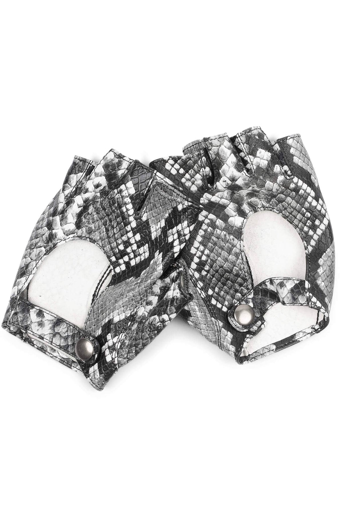 MOTO-MAMI Jeffrey Campbell Moto-Inspire Gloves White Grey Python
_hover