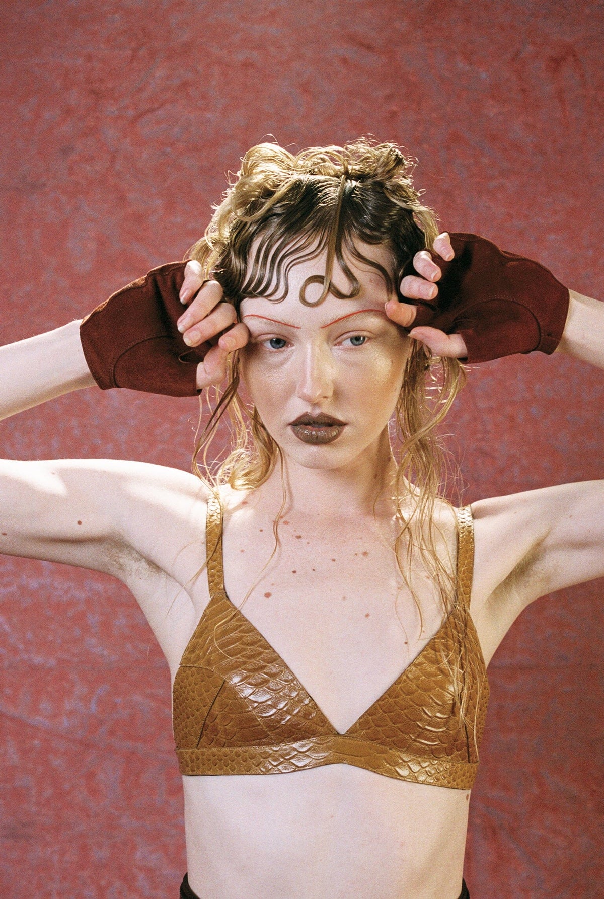 MOTO-MAMI Jeffrey Campbell Gloves Rust Suede _hover