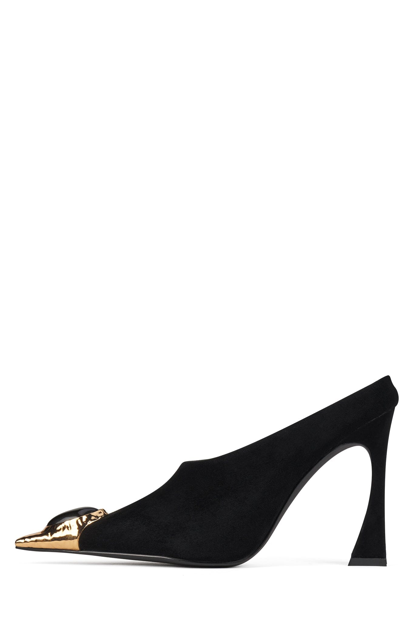 jeffrey campbell NAIAD Heeled Mule Black Suede Gold Black Best