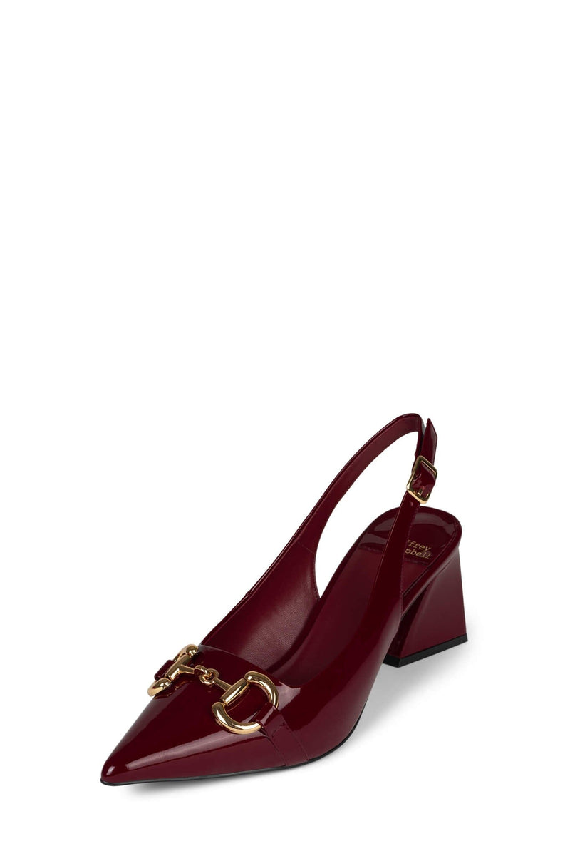 NAKITA Jeffrey Campbell Slingback Cherry Red Patent Gold